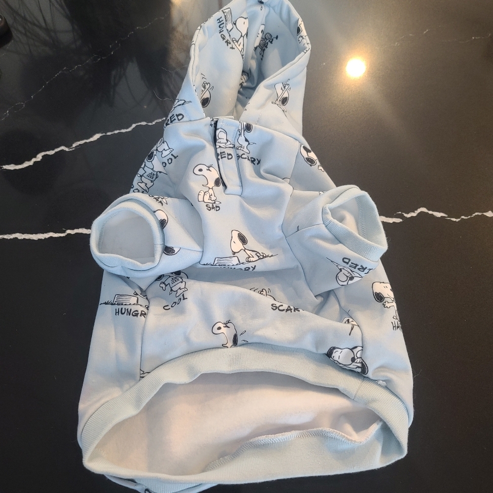 Nwot Snoopy Light Blue Dog Hoodie. Small, Fits Like A Medium - Picture 4 of 10